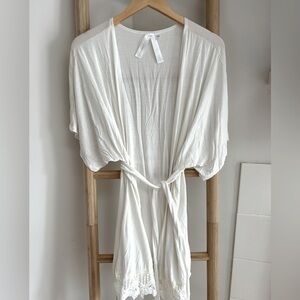 Lace Trimmed Bridal Robe
